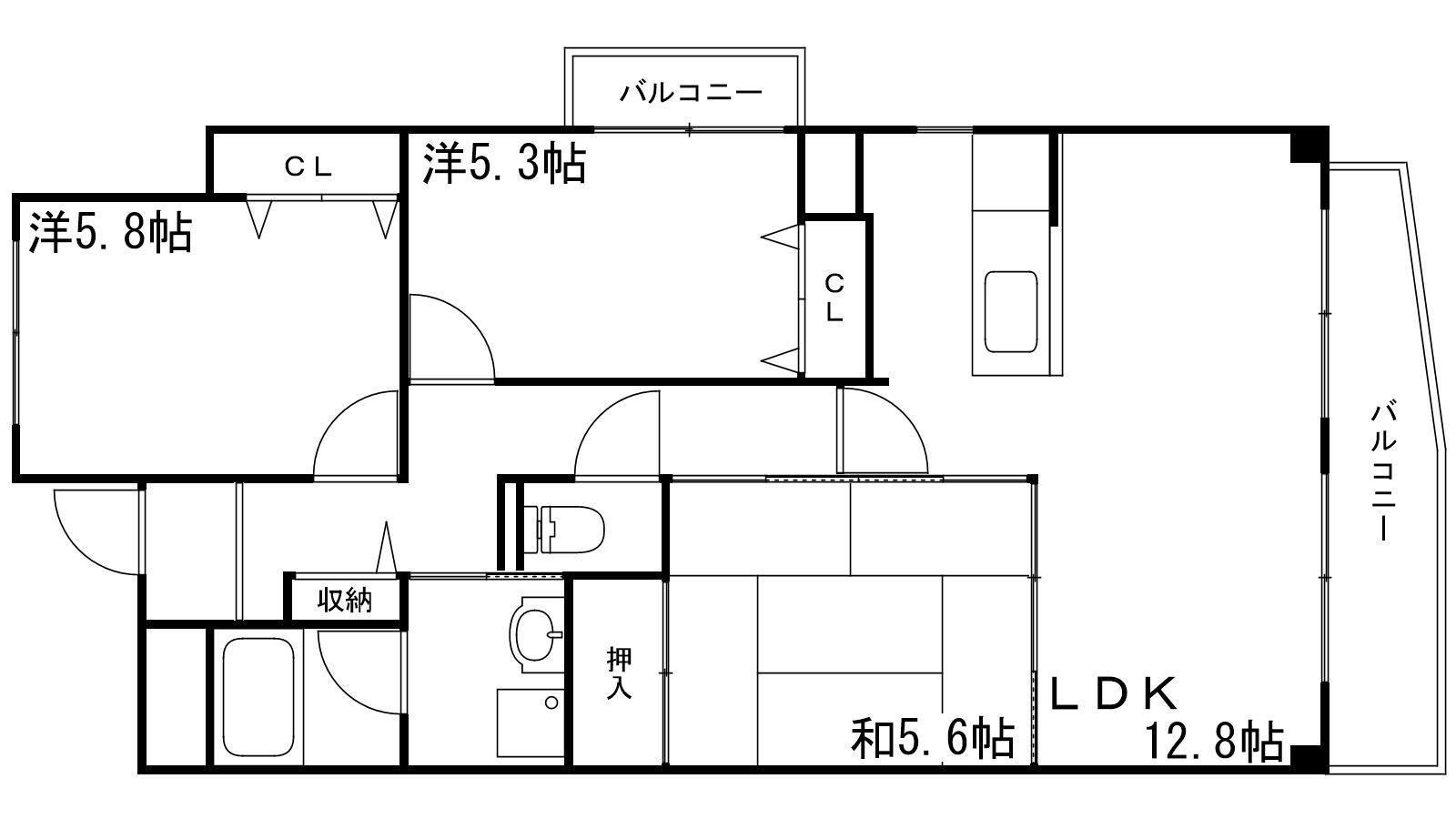 コーポ青山IIIの間取り