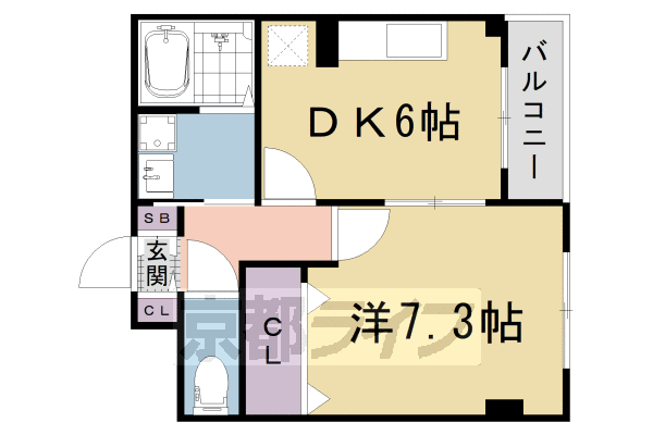 京都市中京区壬生高樋町のマンションの間取り