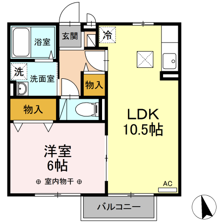 オオモリアパートメントの間取り