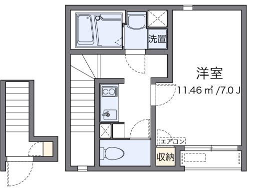 川崎市多摩区宿河原のアパートの間取り