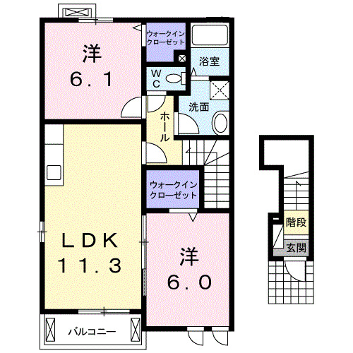 サンモールＹ　Ａの間取り