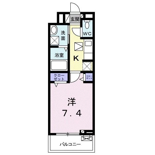 橿原市法花寺町のアパートの間取り