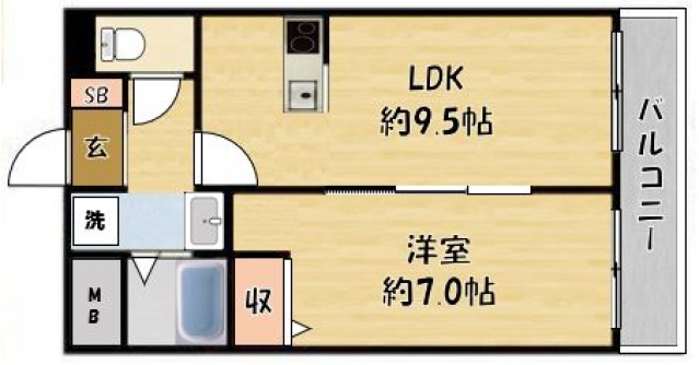 グランパシフィック萱島の間取り