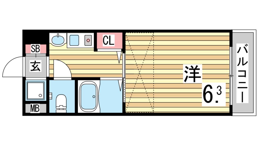 神戸市兵庫区新開地のマンションの間取り