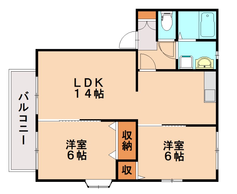 那珂川市中原のアパートの間取り