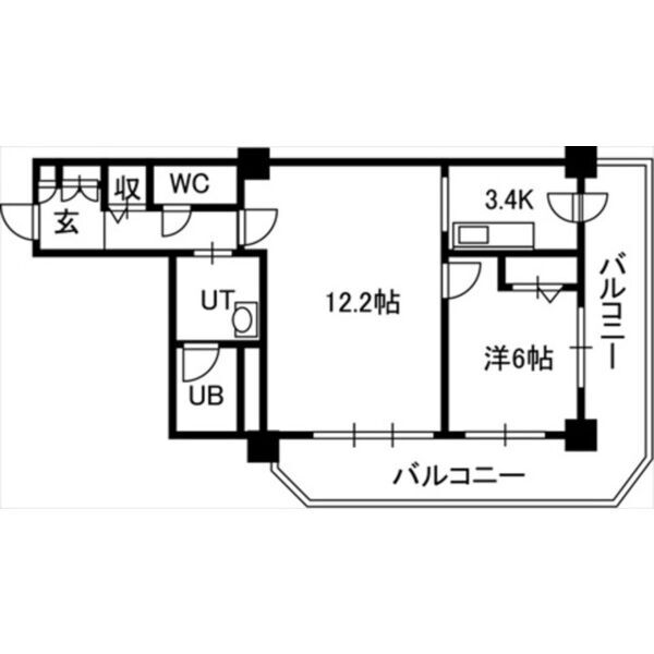 札幌市中央区南九条西のマンションの間取り