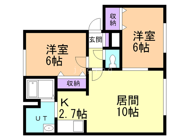 石狩市樽川三条のアパートの間取り