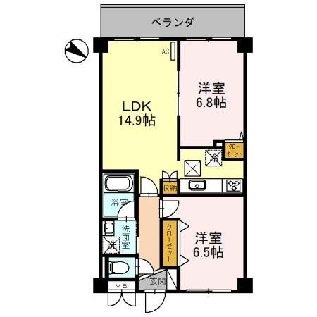 川越市藤原町のマンションの間取り