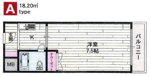 神戸市灘区烏帽子町のマンションの間取り