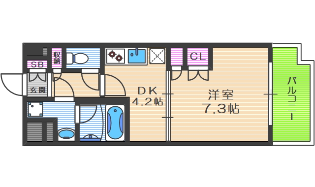 大阪市西区靱本町のマンションの間取り