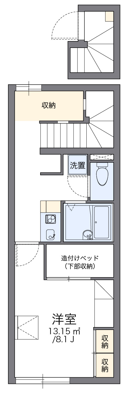 鹿児島市宇宿のアパートの間取り