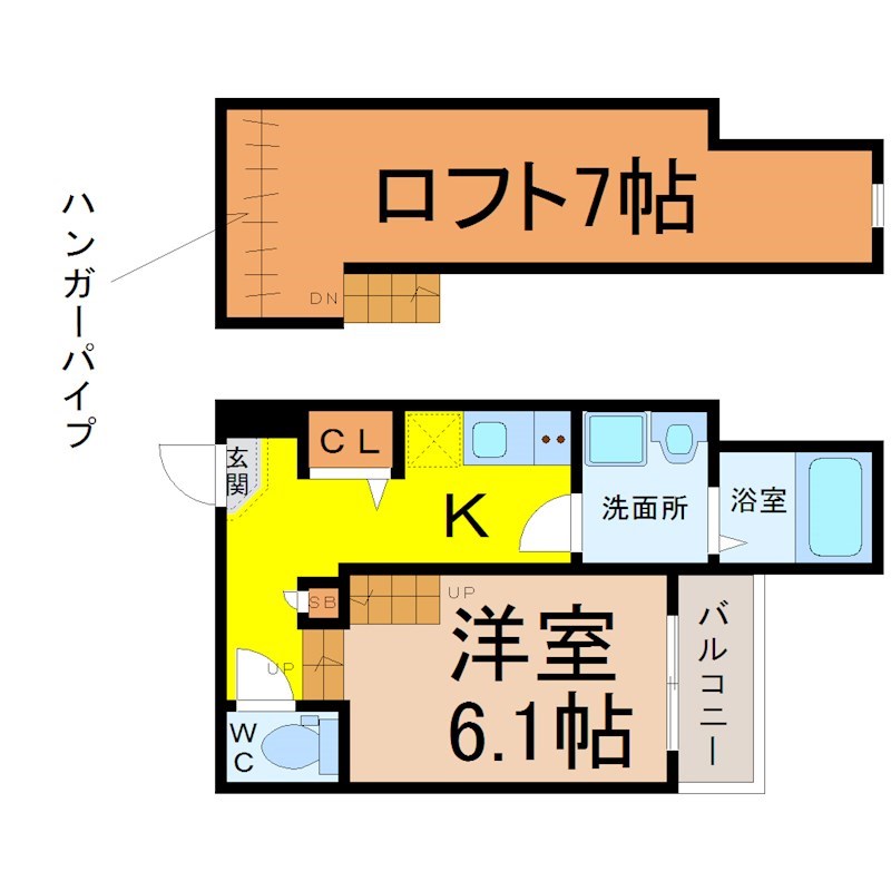 名古屋市瑞穂区花目町のアパートの間取り