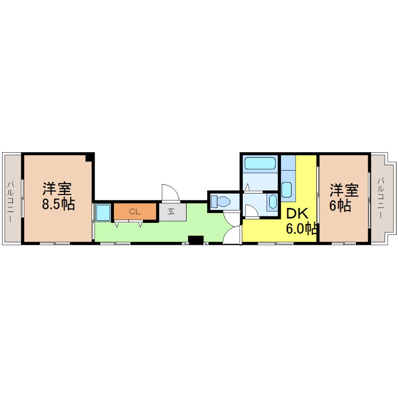 名古屋市中区大須のマンションの間取り