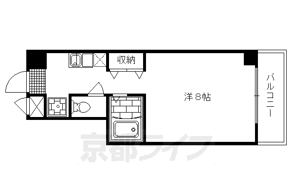 京都市右京区嵯峨天龍寺瀬戸川町のマンションの間取り