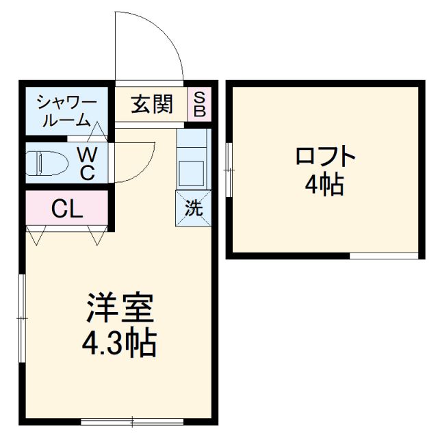 川崎市中原区今井南町のアパートの間取り