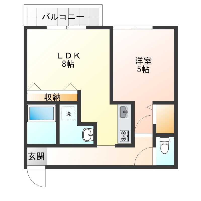 阿南市領家町のアパートの間取り