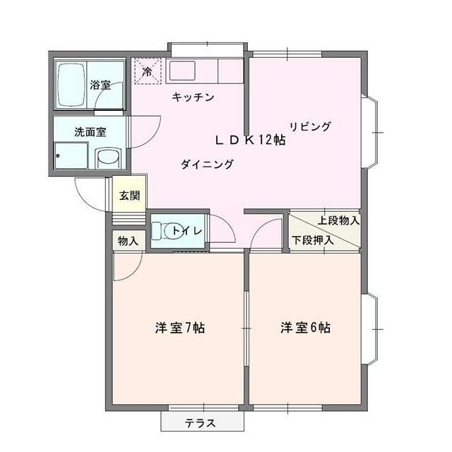 平塚市南金目のアパートの間取り