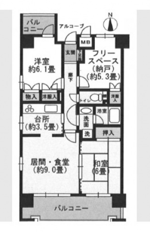 東白島パークホームズの間取り