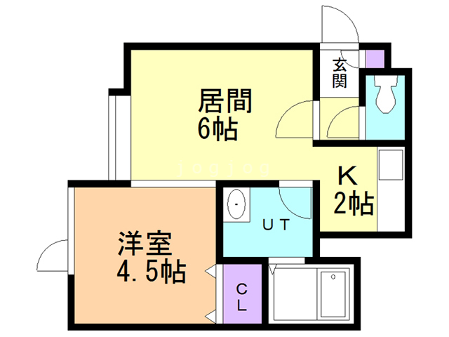 札幌市清田区真栄一条のアパートの間取り