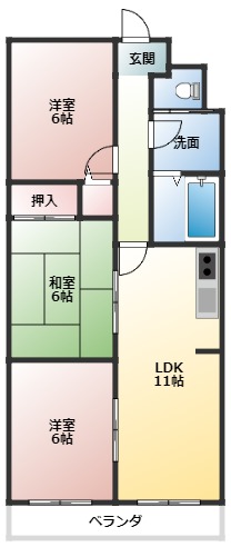 春日井市出川町のマンションの間取り