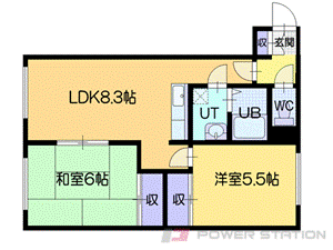 札幌市厚別区厚別北四条のアパートの間取り