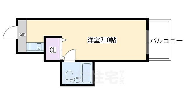 京都市下京区本塩竈町のマンションの間取り