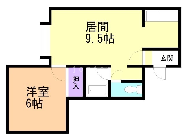 札幌市西区宮の沢三条のアパートの間取り