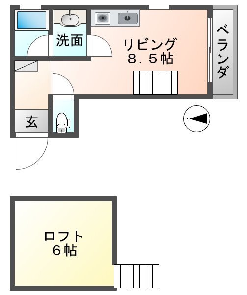 シャンブル立花の間取り