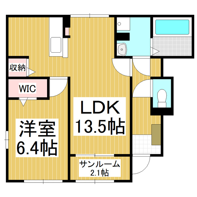 松本市大字里山辺のアパートの間取り