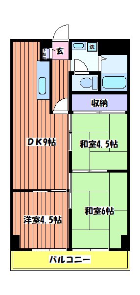 立川市富士見町のマンションの間取り