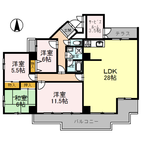 吹田市千里山東のマンションの間取り