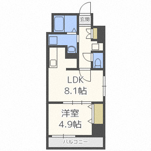 札幌市中央区南十四条西のマンションの間取り