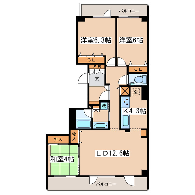 土屋ファースト・スカイステージ釧路の間取り