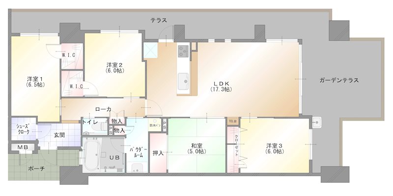 那珂川市五郎丸のマンションの間取り