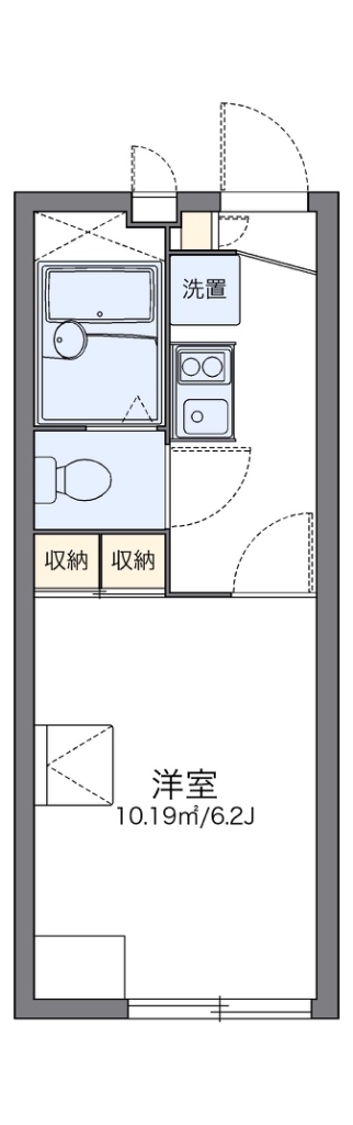 箕面市如意谷のアパートの間取り