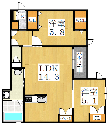 ザ パークレジデンス 東住吉の間取り写真