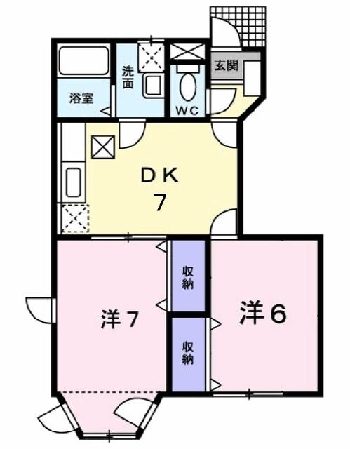 福島県郡山市喜久田町字入ノ内（アパート）の賃貸物件の間取り