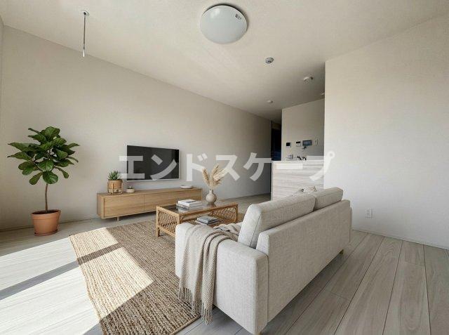 居室・リビング　家具はCGのイメージ画像になります。※実際に家具は付いており