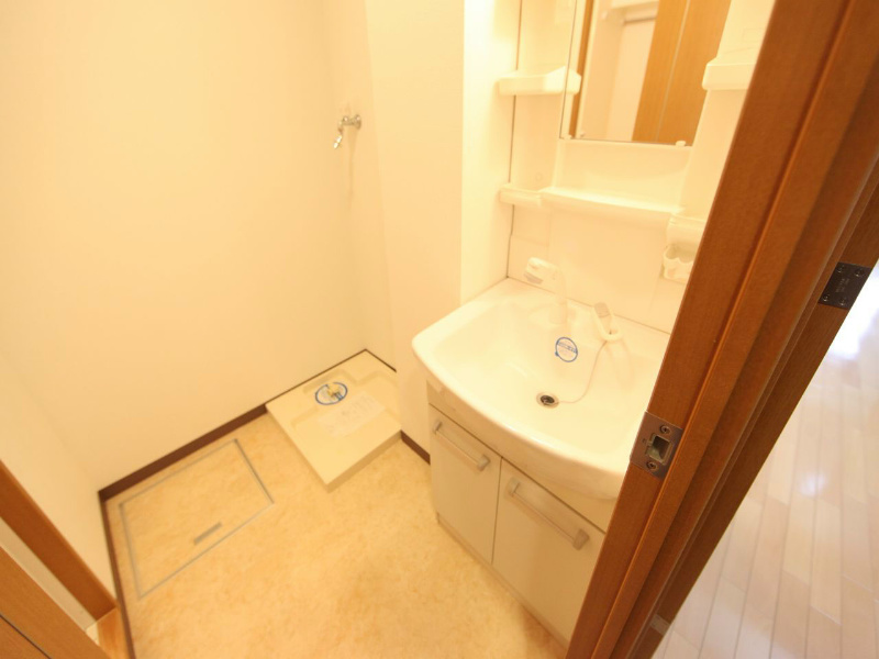 洗面設備　独立洗面台（シャンプードレッサー付）室内洗濯機置場