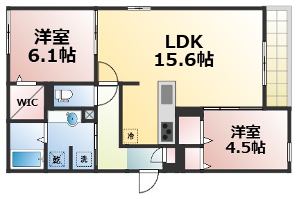 ＪＲ大阪環状線 寺田町駅 徒歩13分 3階建 築3年の間取り写真