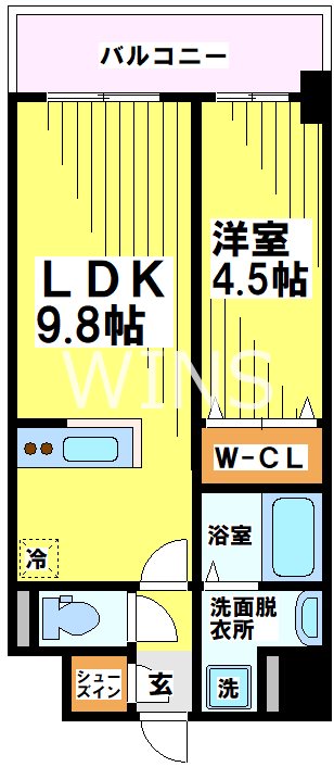 地下鉄箱崎線 呉服町駅 徒歩5分 12階建 築4年の間取り写真