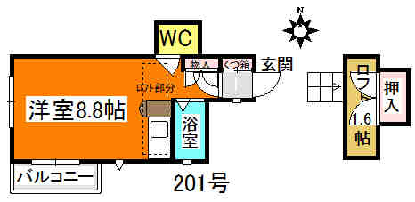 福岡市博多区昭南町のアパートの間取り