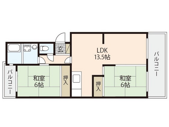 広島市西区井口台のマンションの間取り