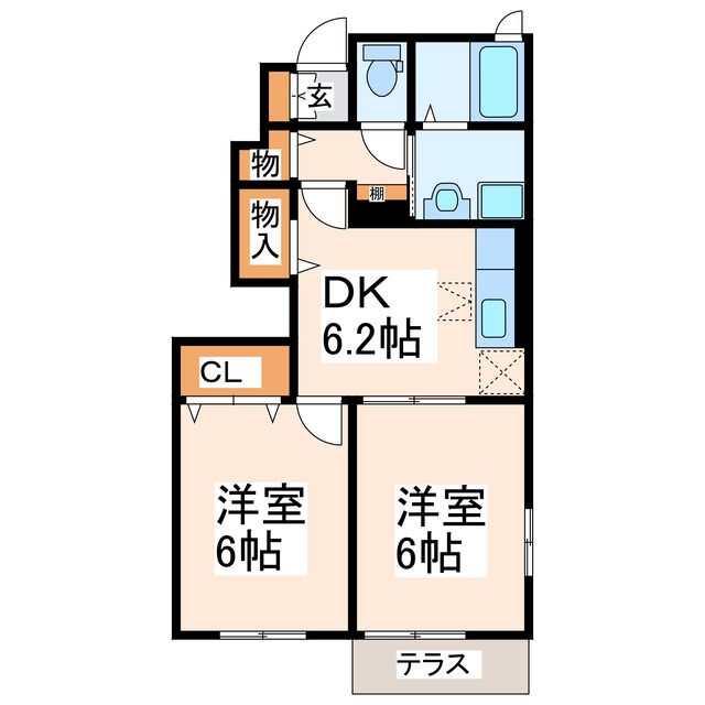 菊池郡大津町大字引水のアパートの間取り