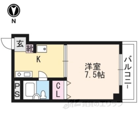 京都市上京区南佐竹町のマンションの間取り