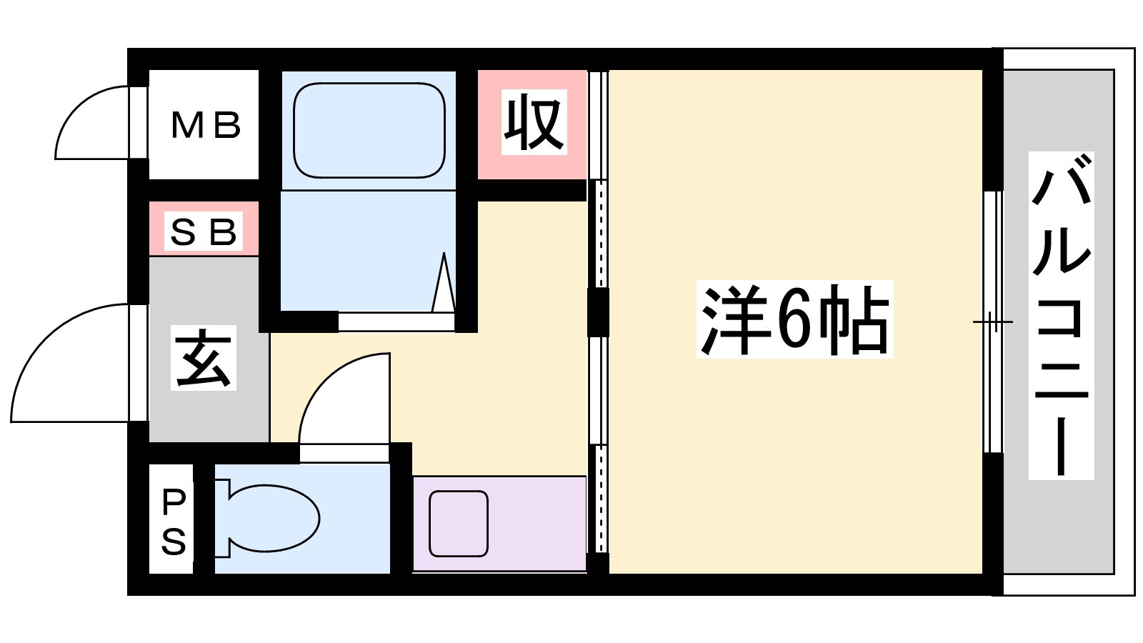 姫路市飾磨区中野田のマンションの間取り