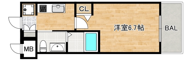 大阪市阿倍野区阿倍野元町のマンションの間取り