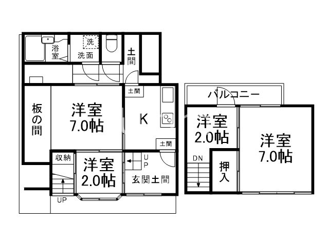 壬生西大竹町貸家(2)の間取り