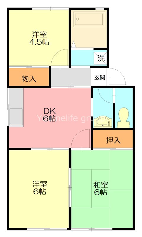 足柄下郡湯河原町中央のアパートの間取り