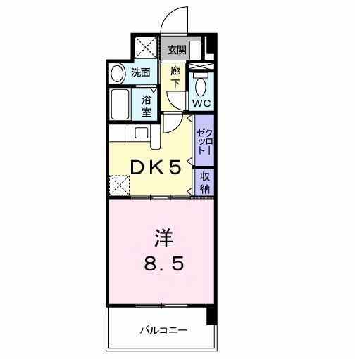 北九州市小倉北区東篠崎のマンションの間取り